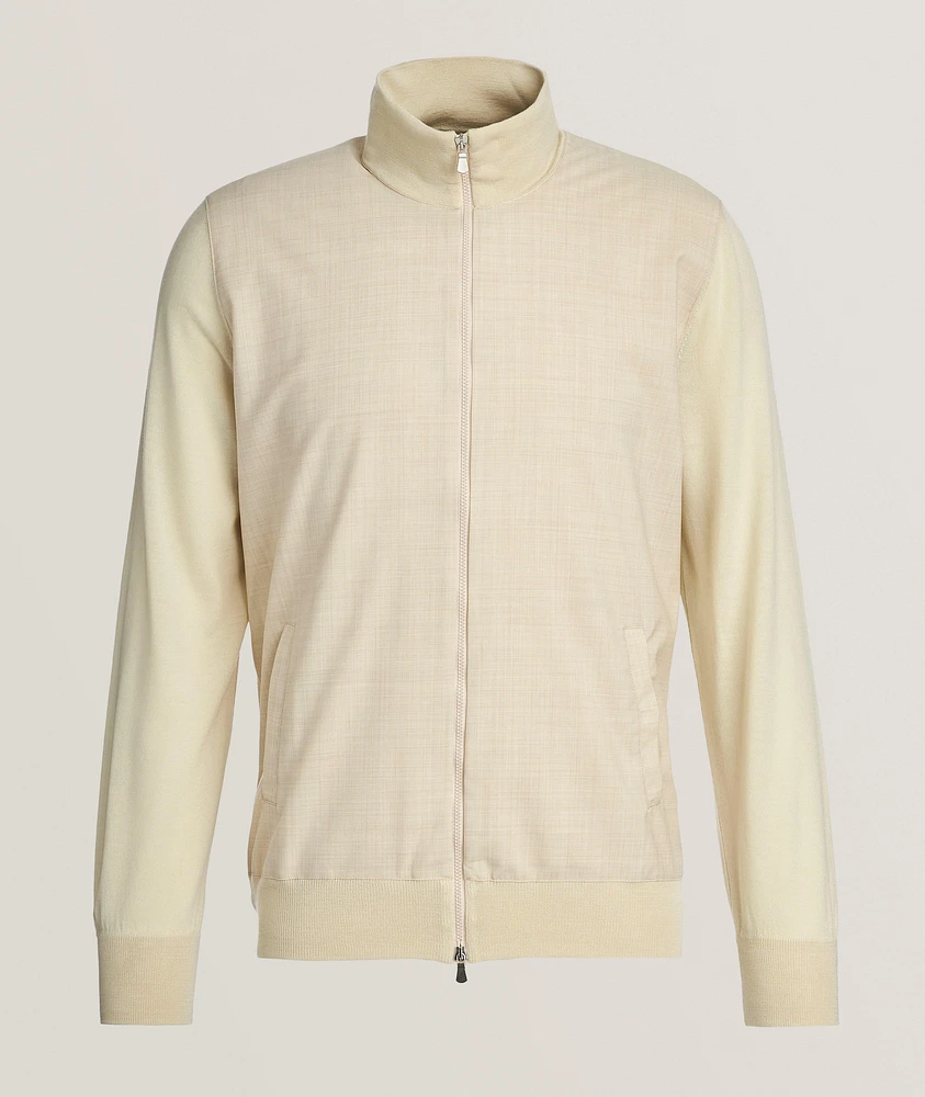 Hybrid Wool Zip-Up Cardigan