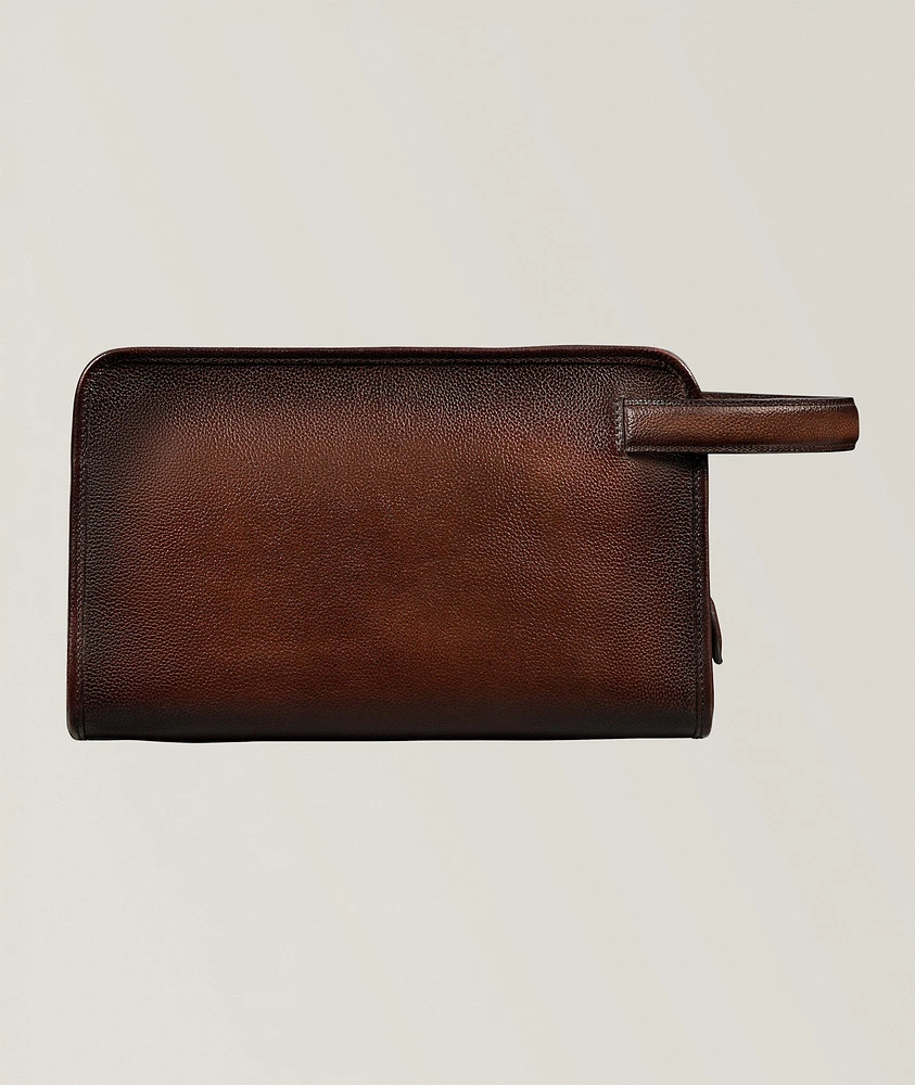 Morning Scritto Leather Toiletry Bag