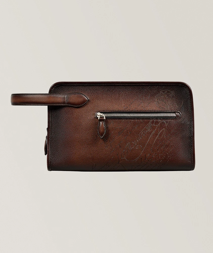 Morning Scritto Leather Toiletry Bag