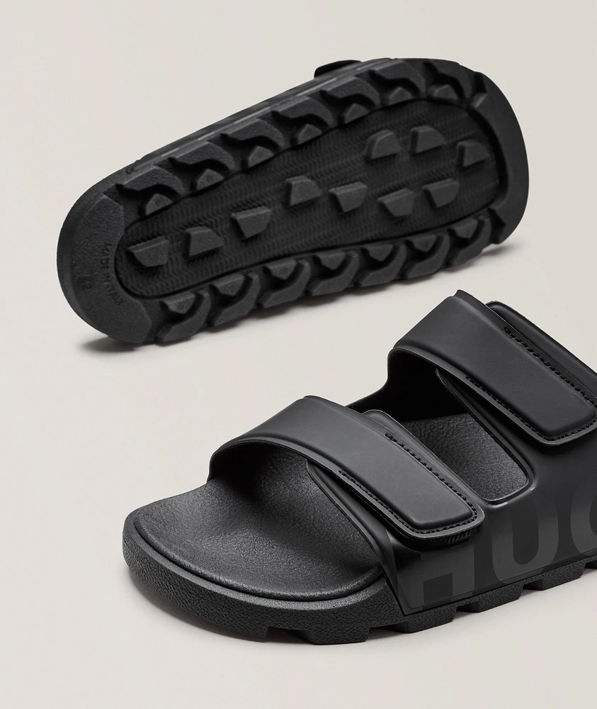 Logo Double-Strap Slide Sandals