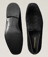 Velvet Gancio Monogram Loafers