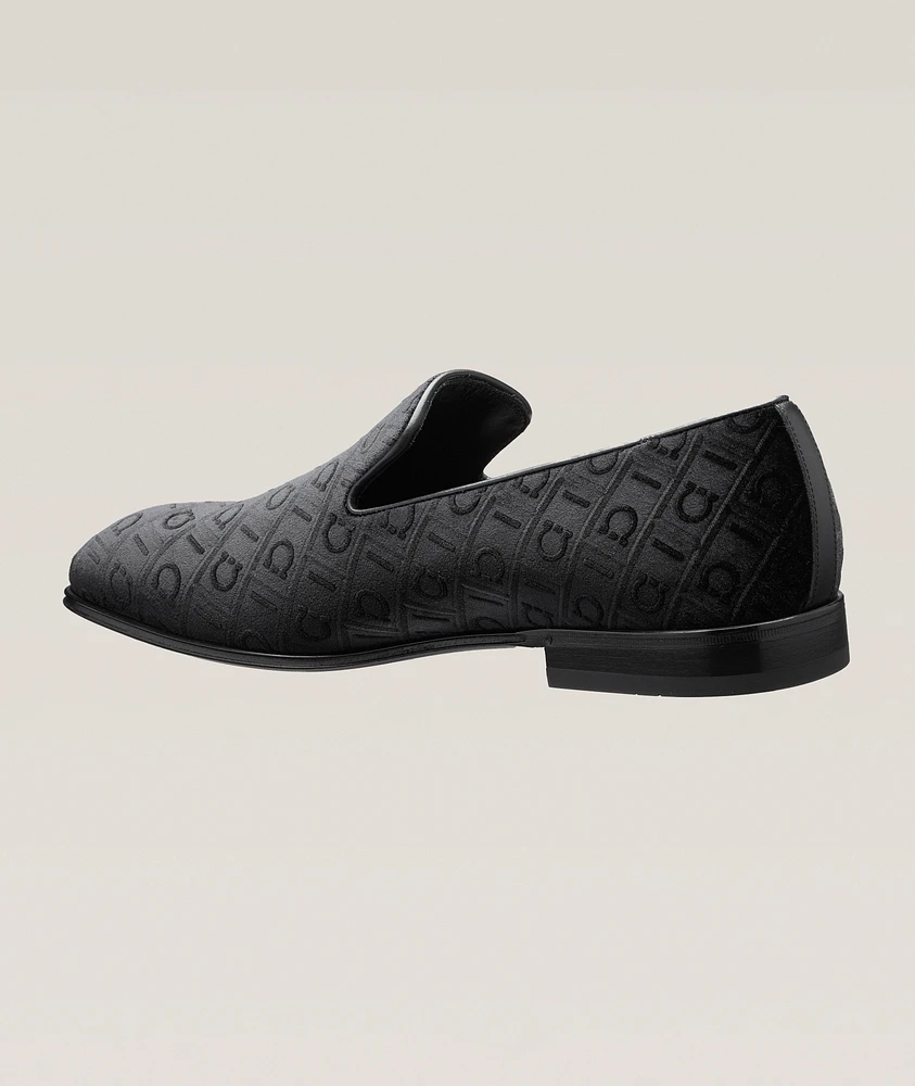 Velvet Gancio Monogram Loafers