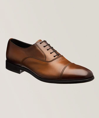 Boston Burnished Leather Cap-Toe Oxfords