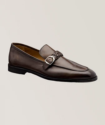 Garda Braided Buckle Leather Loafers