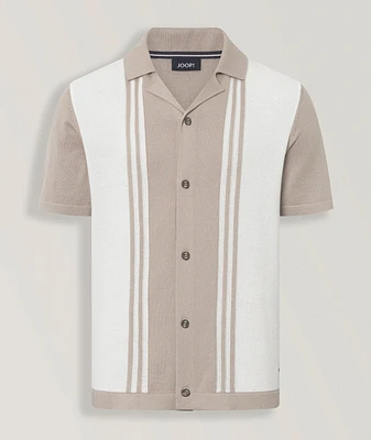 Striped Button-Down Knit Shirt