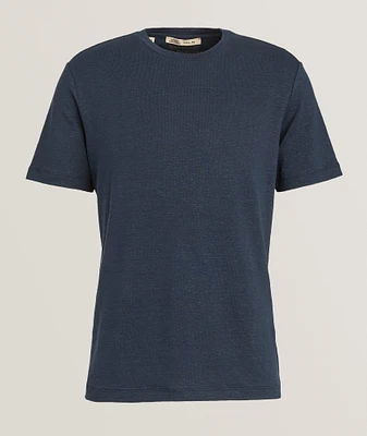 Stretch-Linen Crewneck T-Shirt