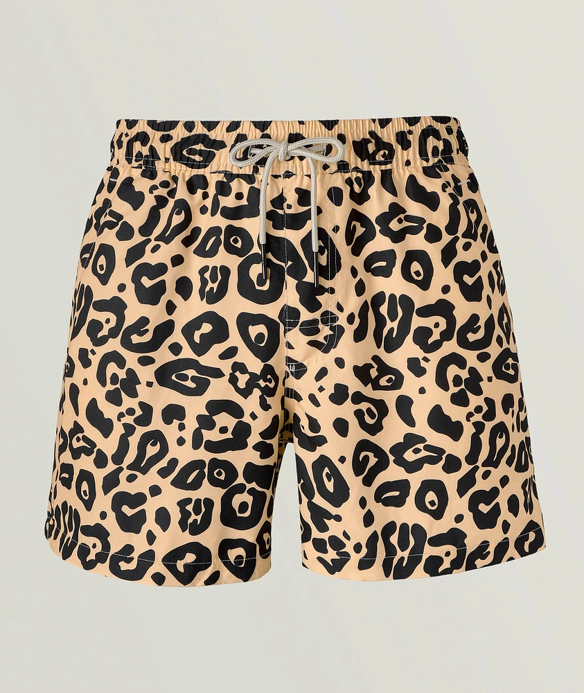 Leo Leopard-Print Swim Shorts
