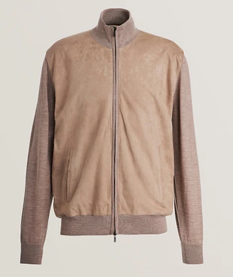 Virgin Wool & Suede Hybrid Sweater