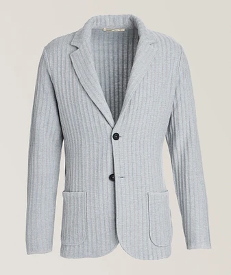 Silk-Cashmere-Flax Knit Cardigan