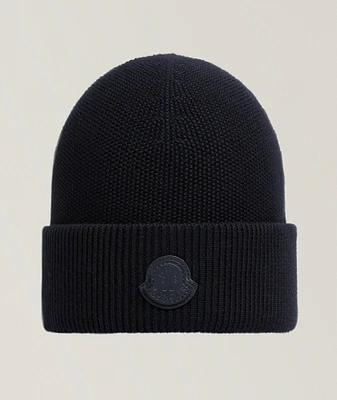 Tonal Logo Patch Cotton-Cashmere Knit Toque