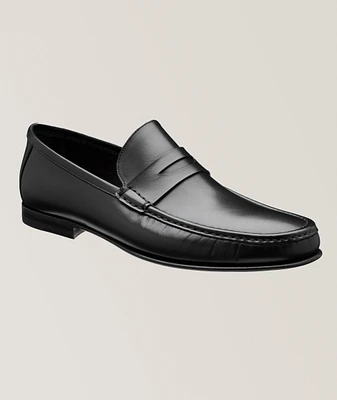 Leather Moc Toe Penny Loafers