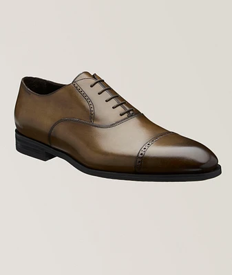 Everly Burnished Leather Cap-Toe Oxfords