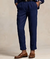 Drawstring Linen Tapered Pants