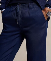 Drawstring Linen Tapered Pants