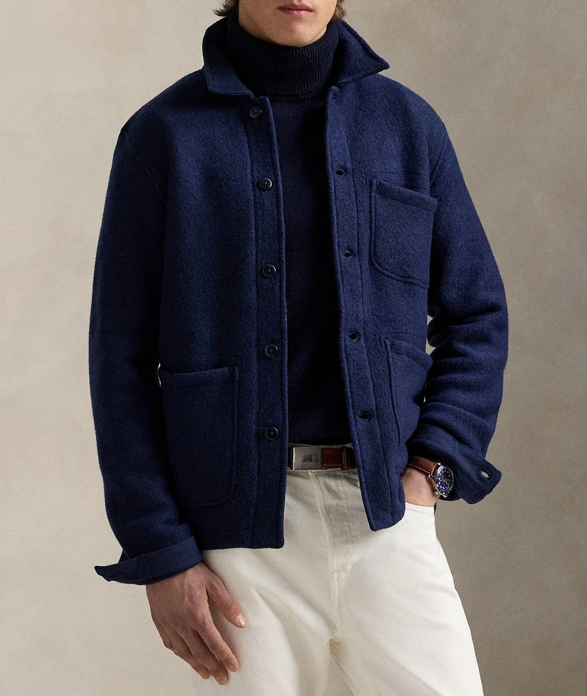 Wool-Blend Utility Shirt Jacket