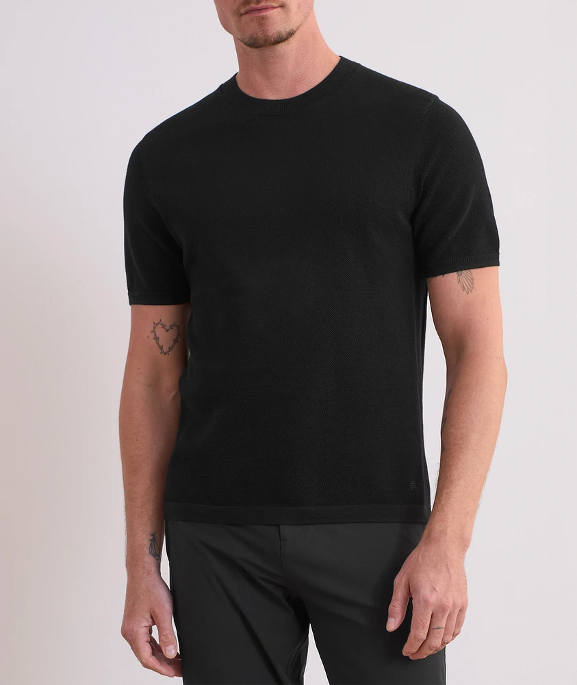 Supima Cotton Piqué Crewneck Sweater