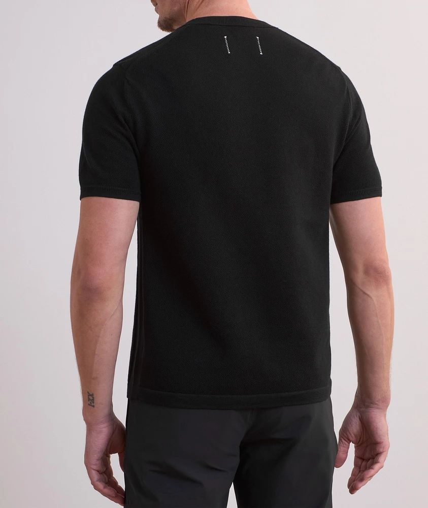 Supima Cotton Piqué Crewneck Sweater