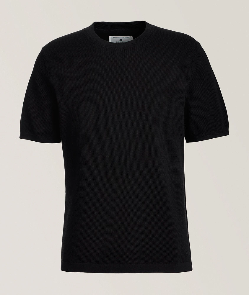 Supima Cotton Piqué Crewneck Sweater