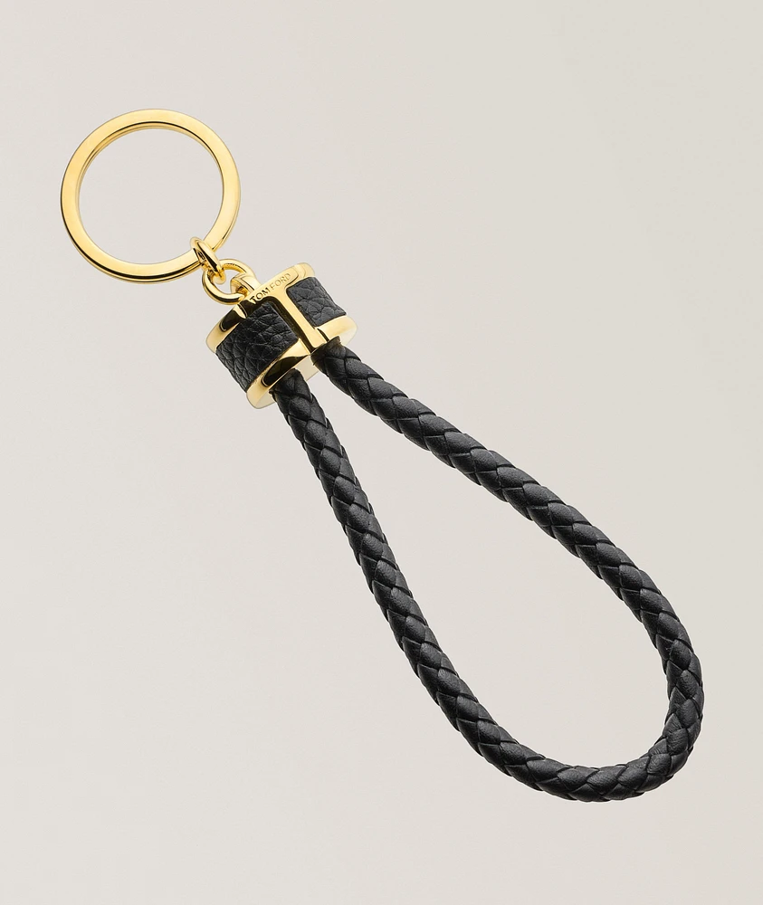 Leather Woven Loop Keyring