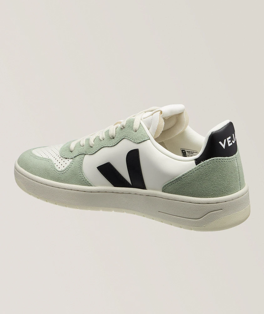 V-10 Logo Leather Sneakers