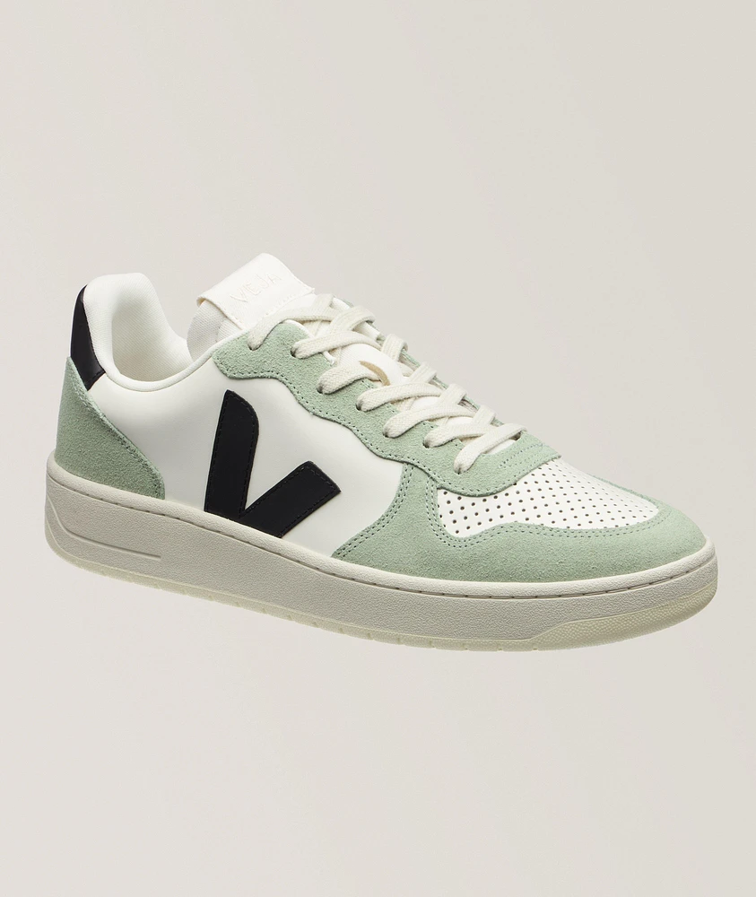 V-10 Logo Leather Sneakers