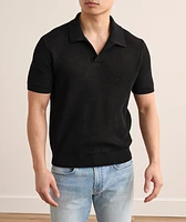 Open Weave Cuban Collar Polo