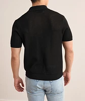 Open Weave Cuban Collar Polo