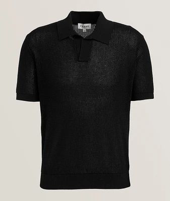 Open Weave Cuban Collar Polo