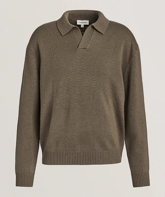Wool-Silk Cuban Collar Sweater
