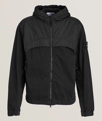 Mixed Crinkle Hooded Jacket