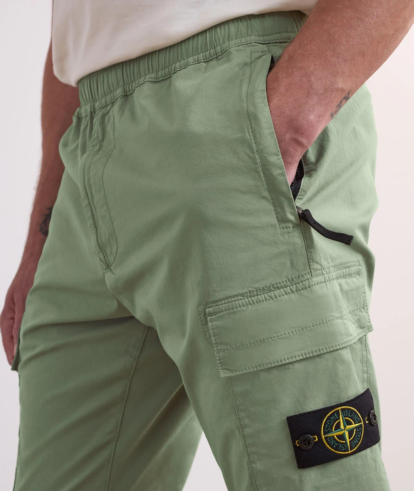 Supima Cotton Twill Stretch Cuffed Cargo Pants