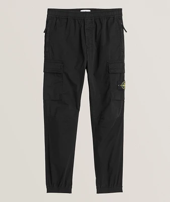 Stretch-Cotton Cuffed Cargo Pants