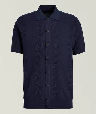 Cotton-Cashmere Blend Knit Polo