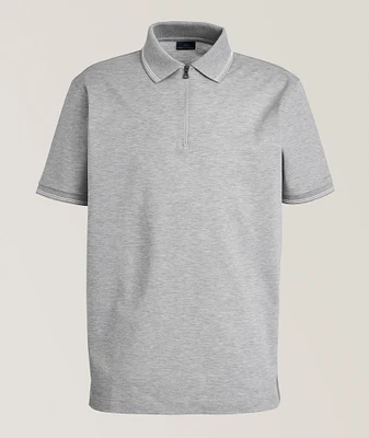 Double Piqué Quarter-Zip Polo