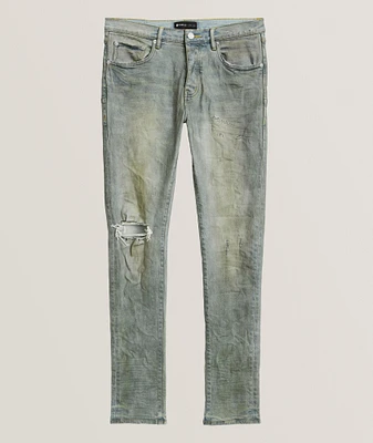 P001 Light Dirty Wax Skinny Jeans