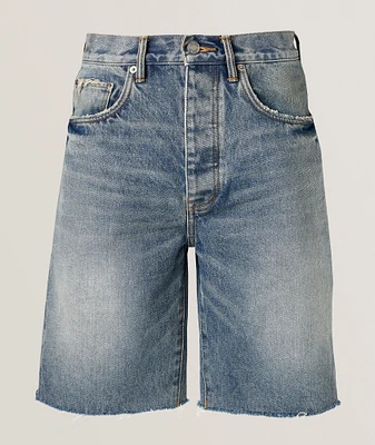 P059 Cast Iron Distressed Denim Shorts