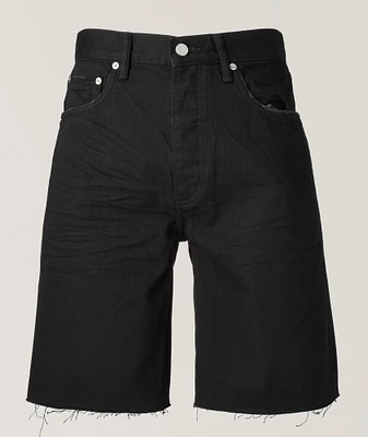 P059 Midnight Frayed Denim Shorts