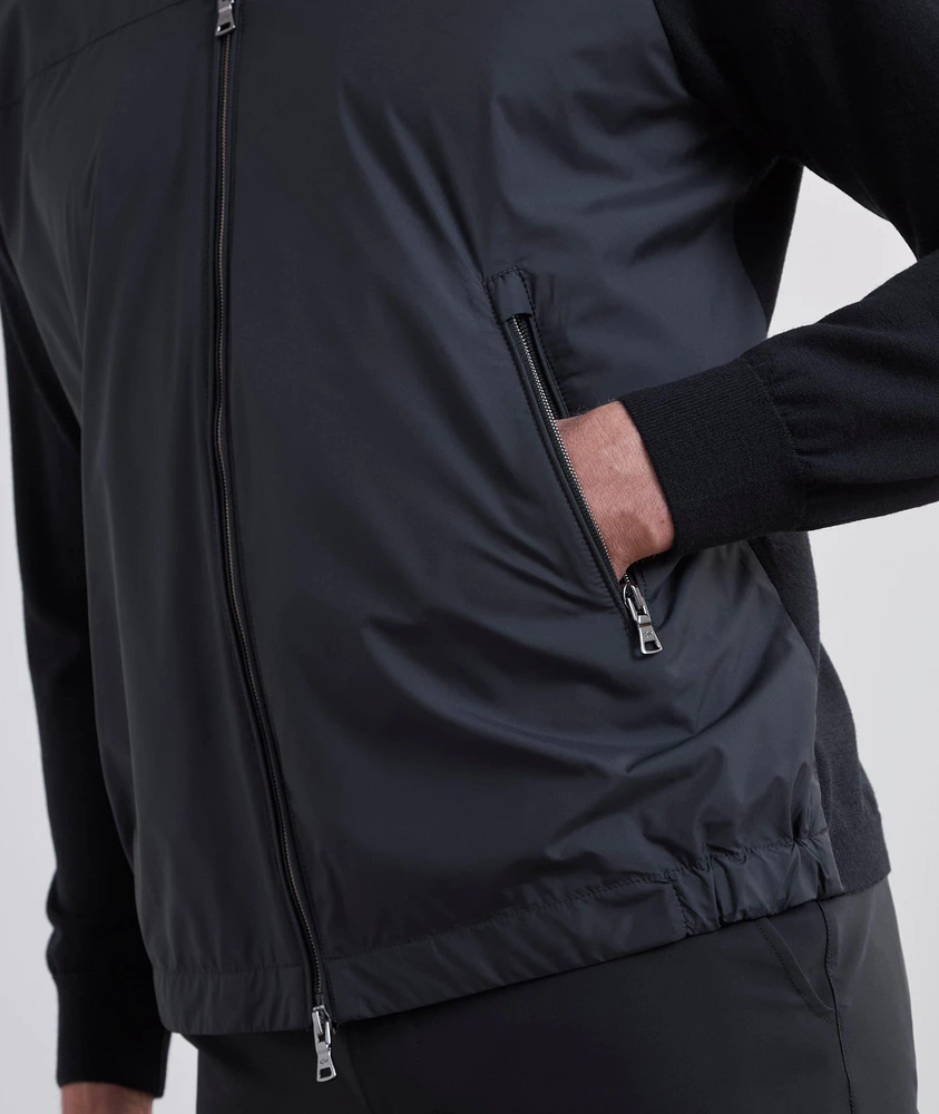 Hybrid Wool-Blend Zip-Up Sweater