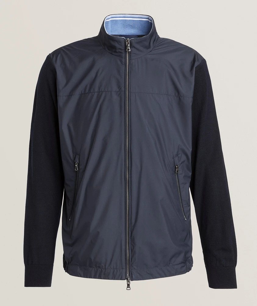 Hybrid Wool-Blend Zip-Up Sweater