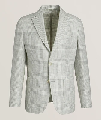 Glen Plaid Linen-Wool-Silk Sport Jacket