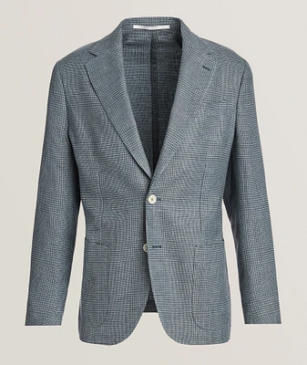 Glen Plaid Linen-Wool Sport Jacket