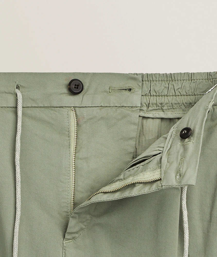 Stretch-Cotton Tapered Pants