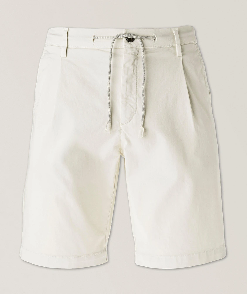 Drawstring Stretch-Cotton Chino Shorts