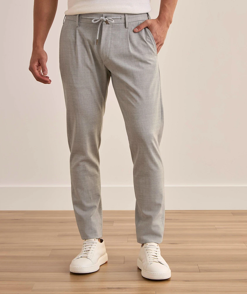 Stretch-Wool Tailored Drawstring Pants