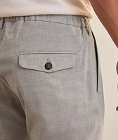Stretch-Wool Tailored Drawstring Pants