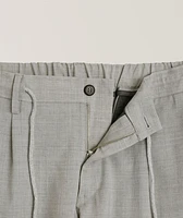 Stretch-Wool Tailored Drawstring Pants