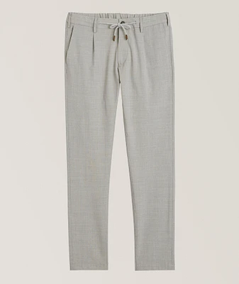 Stretch-Wool Tailored Drawstring Pants