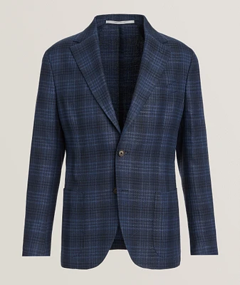 Plaid Linen-Blend Sport Jacket