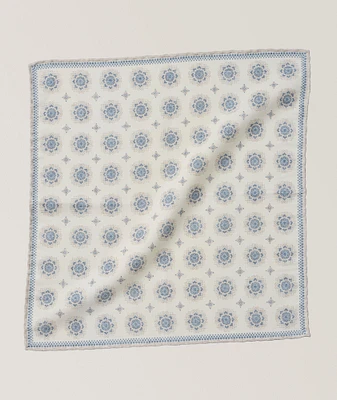 Medallion Wool-Cotton Pocket Square 