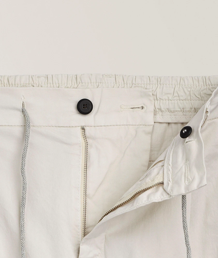 Stretch-Cotton Tapered Pants